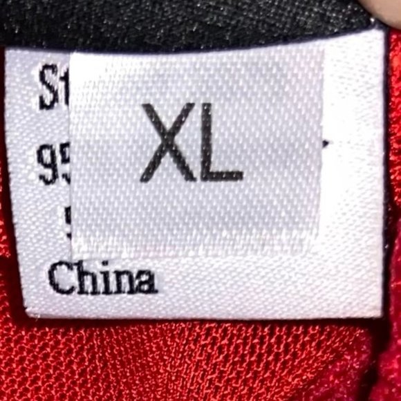 Red Sequin Longline Bralette Sheer Mesh size XL - Picture 5 of 6